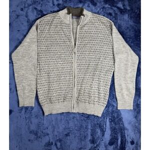 Aldo Conti Italia Zip Up Sweater,‎ Gray w/pattern, Size XLarge